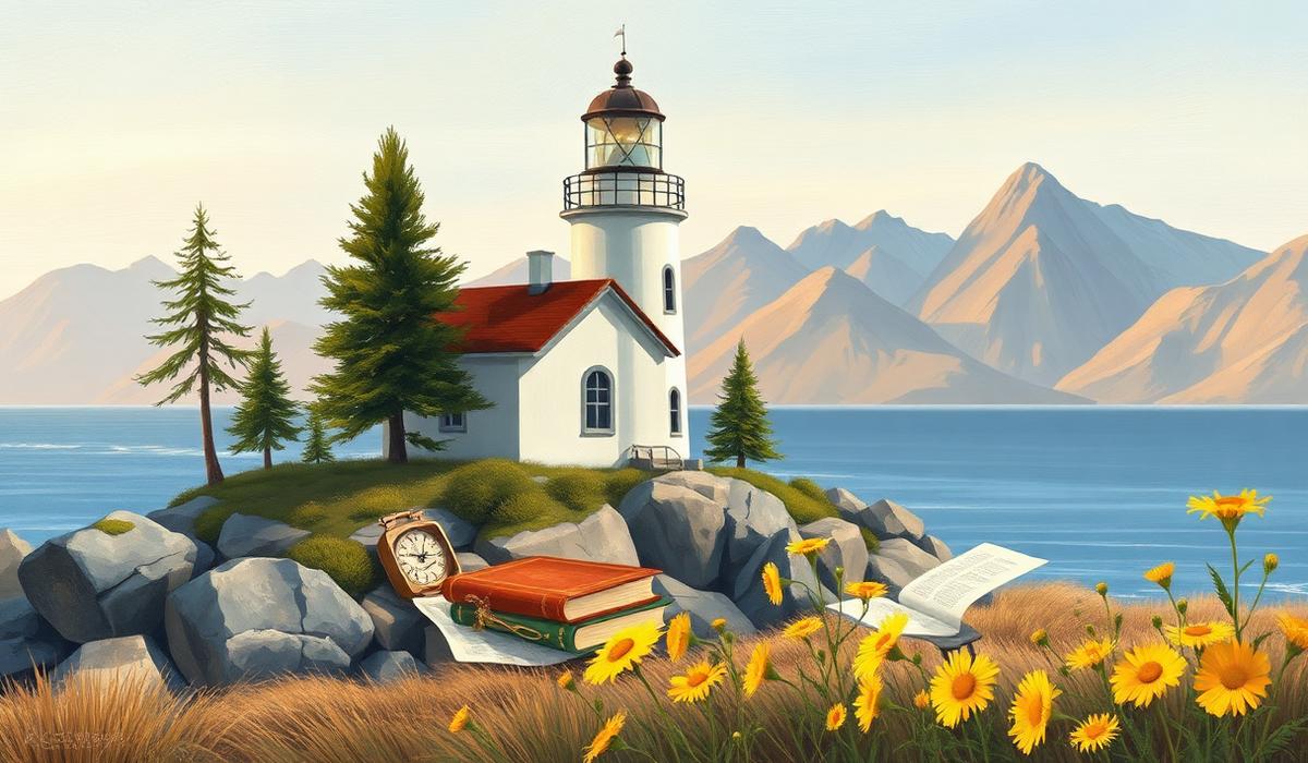 Lighthouse and books